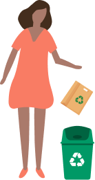 Graphic depiction of person recycling